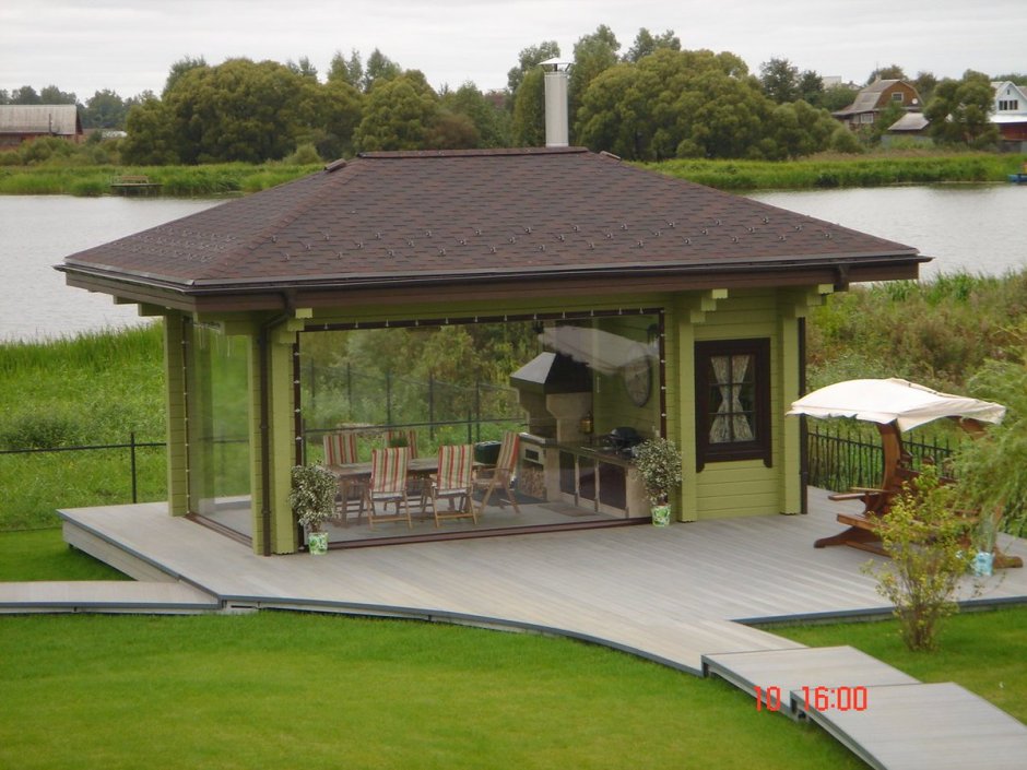 Веранда патио с мангалом