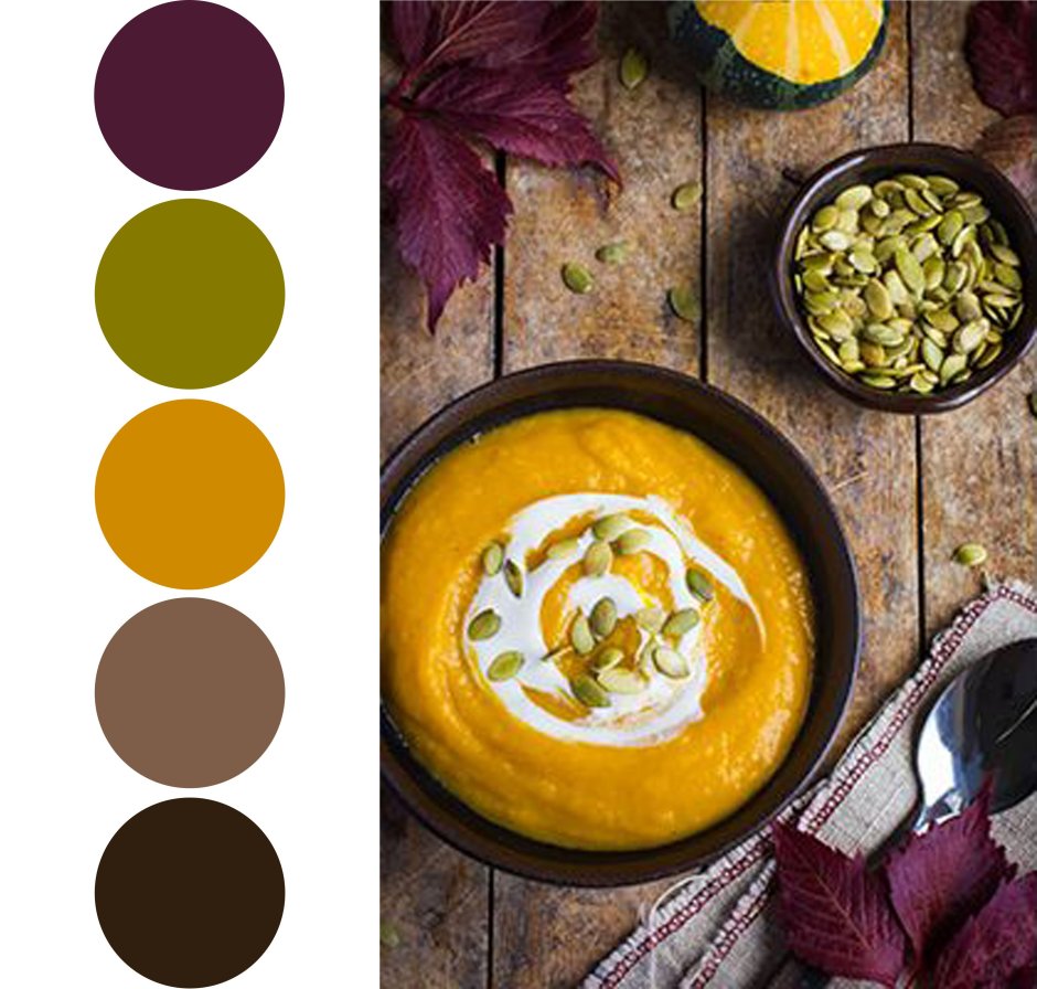 Сочетание цветов коричневый и зеленый