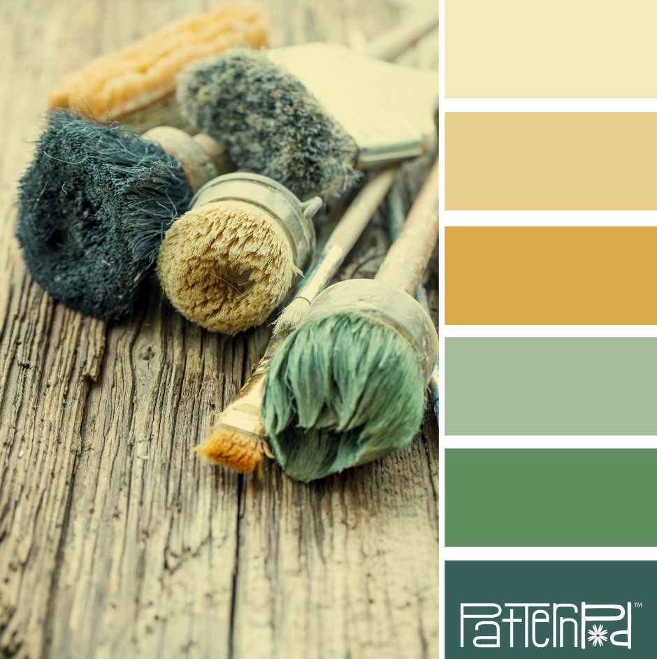 Горчичный и зеленый в интерьере