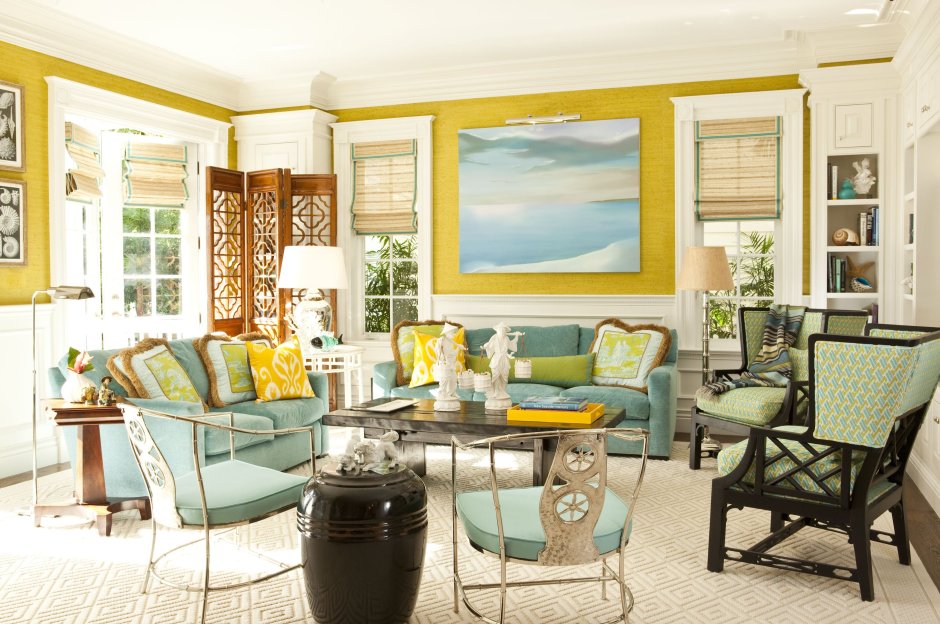 Сочетание горчичного цвета в интерьере