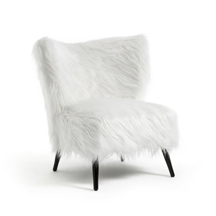 Кресло меховое белое