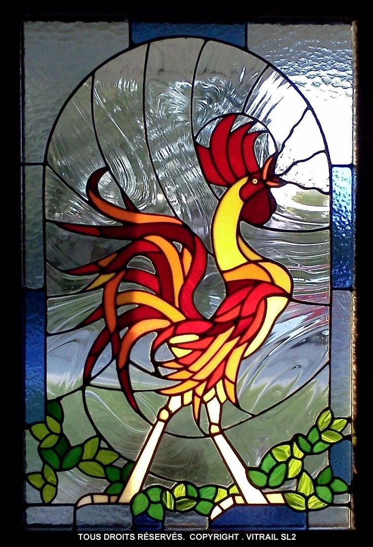 Арт витраж огонь