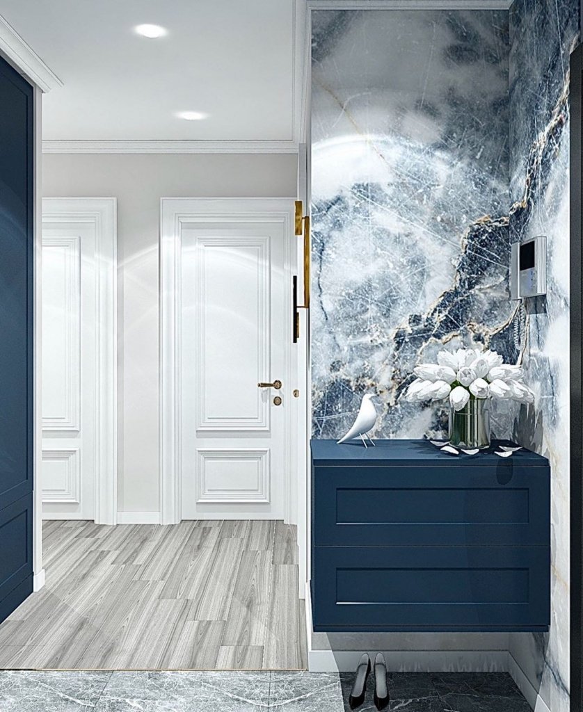 Прихожая в синих тонах