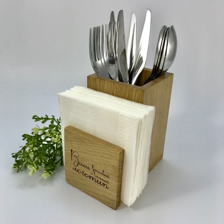 Подставка для столовых приборов деревянная