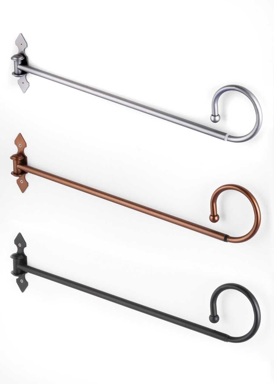 Поворотный стержневой карниз металлический улитка