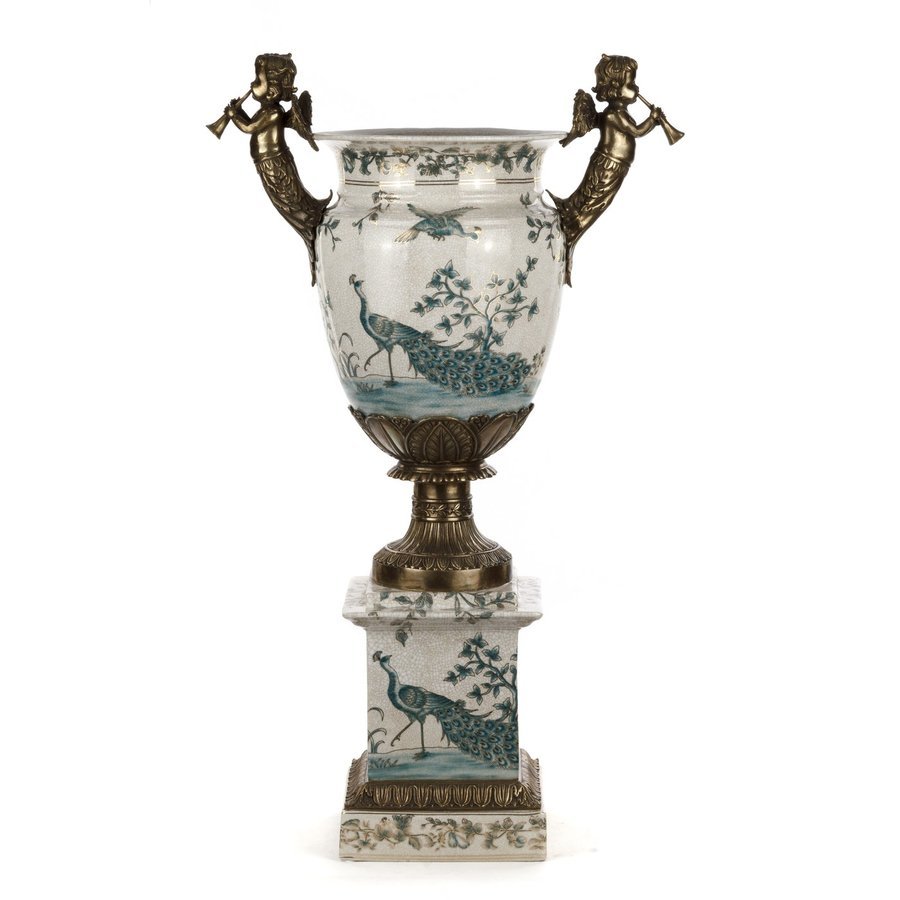 Гласар фарфор с бронзой