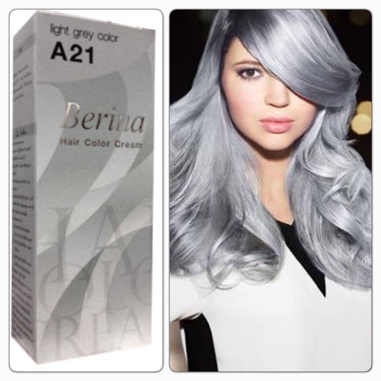 Купить краску пепельный. Berina Light Grey краска. Berina a21 Light Grey. Краска Berina hair Color. Berina hair Color Cream палитра.