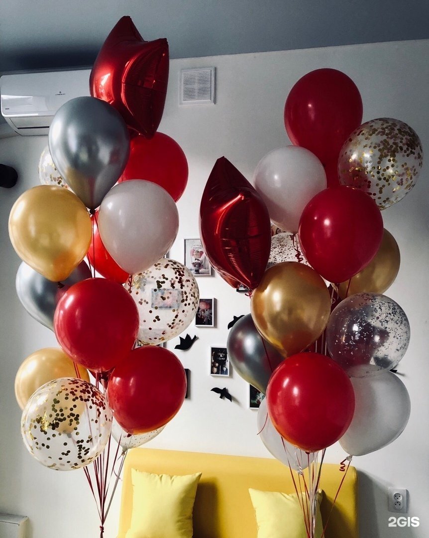 Красные шары металлик