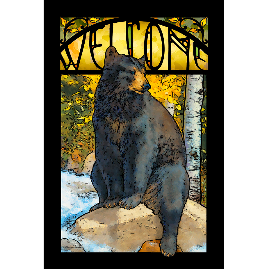 Витраж рисунок медведи