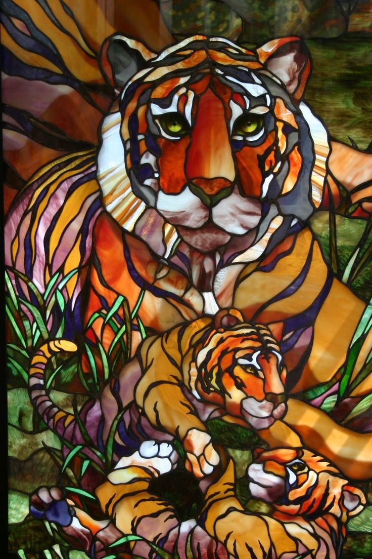 Кинусайга Лев витраж