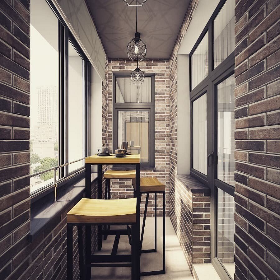 Балкон 7кв м в лофт стиле