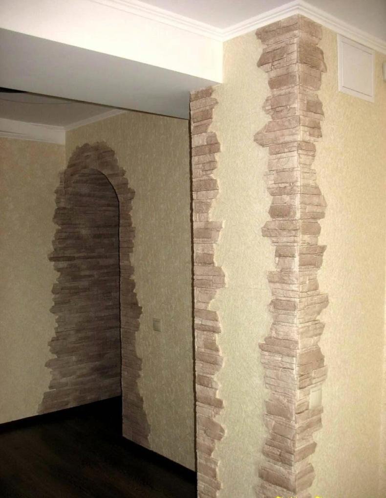 Отделка углов декоративным камнем