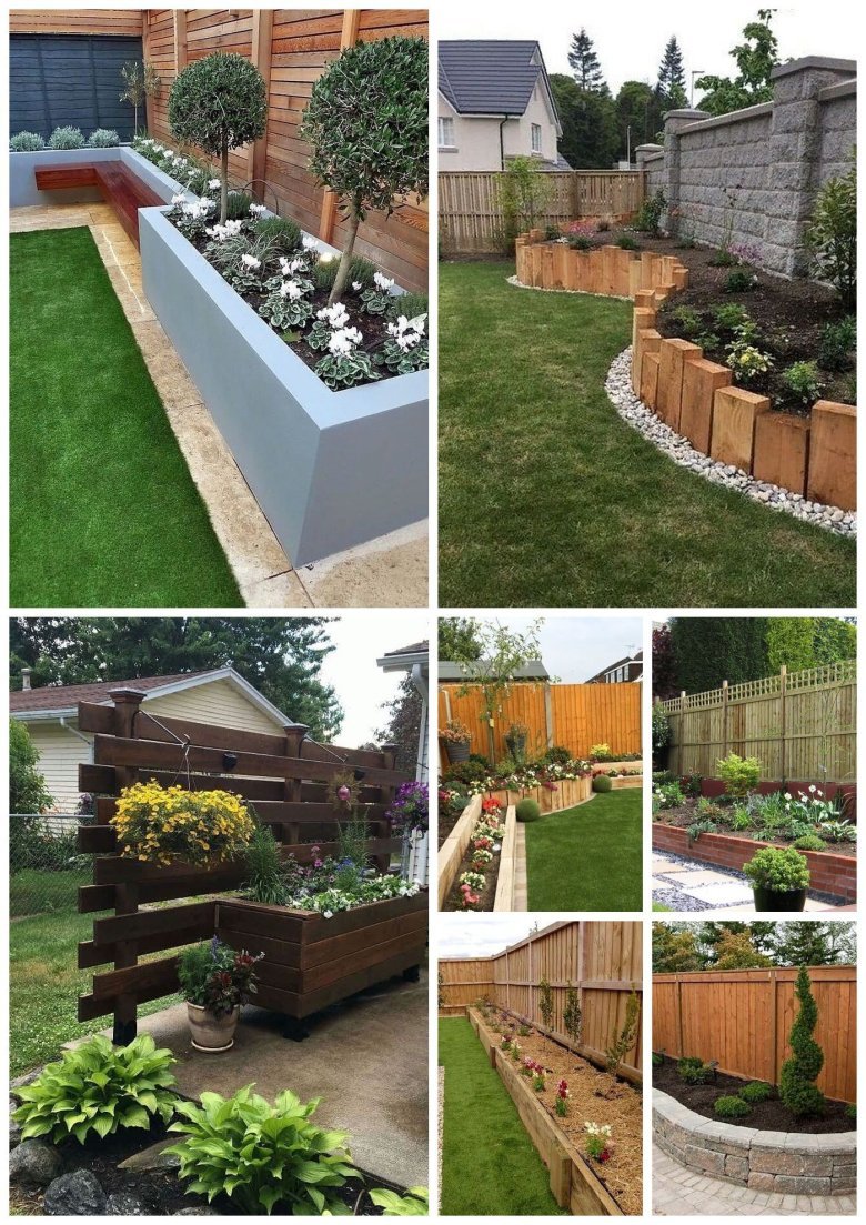 Клумба вдоль забора