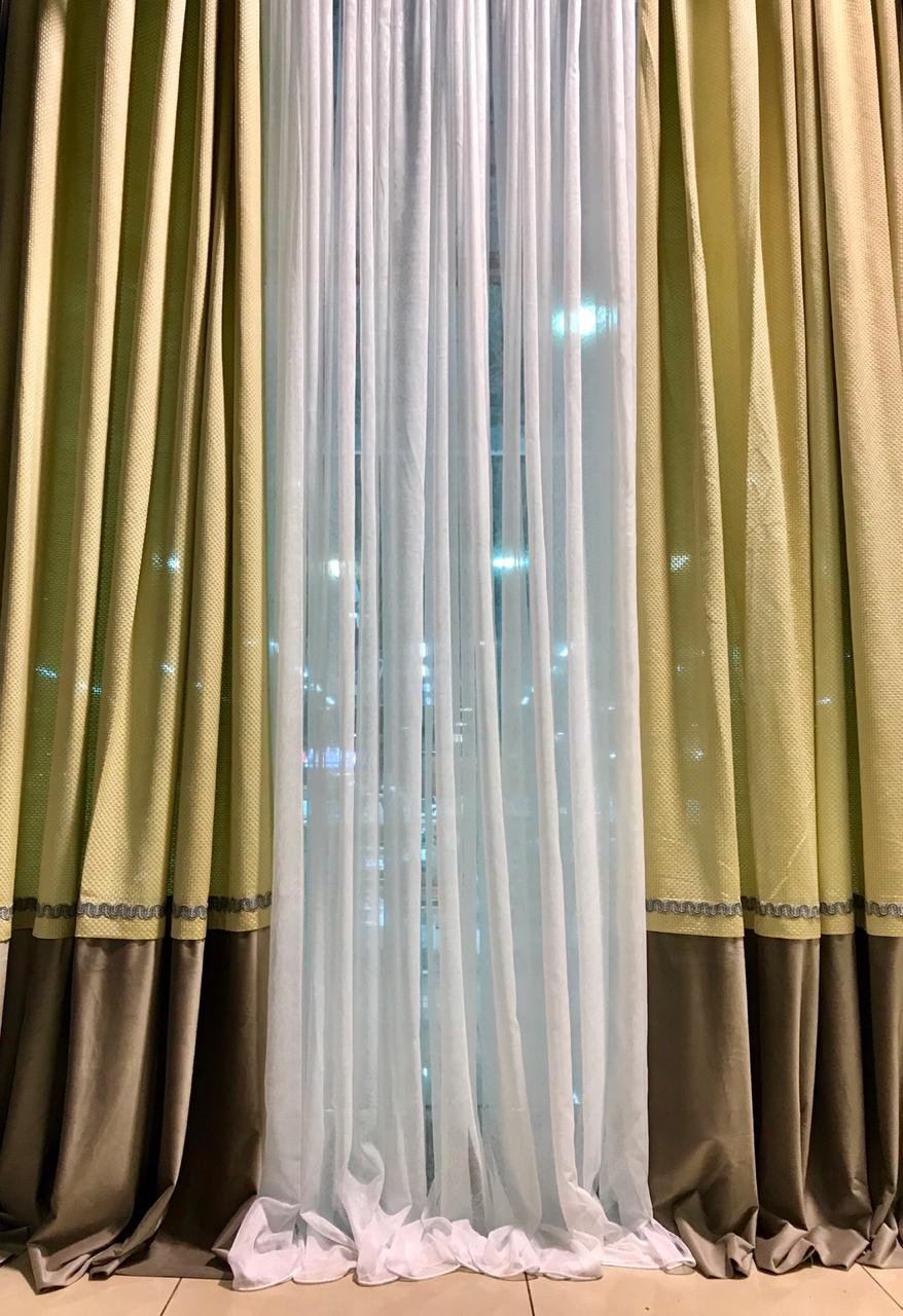 Тюль комбинированная с тканью