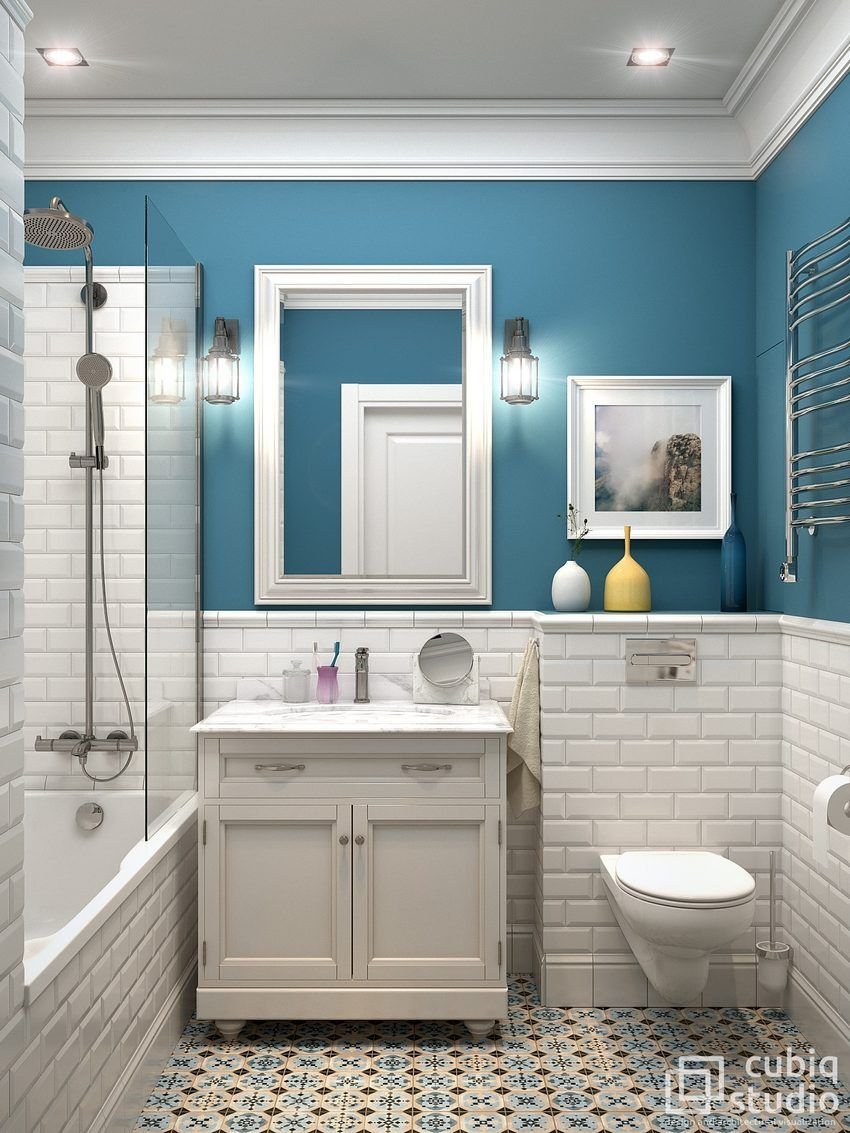 Плитка и покраска стен в ванной