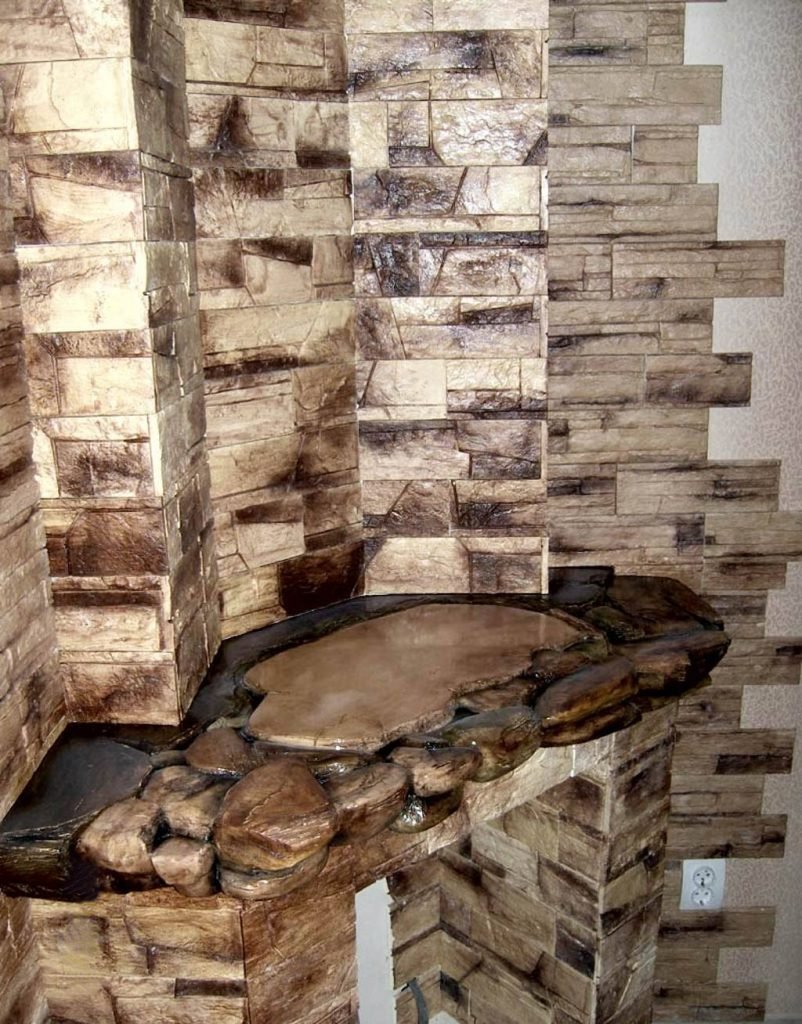 Отделка искусственным декоративным камнем