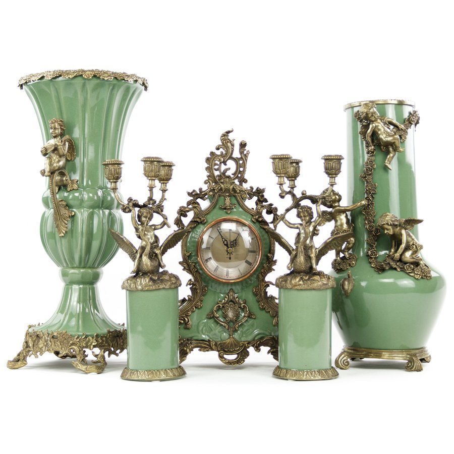 Гласар фарфор с бронзой