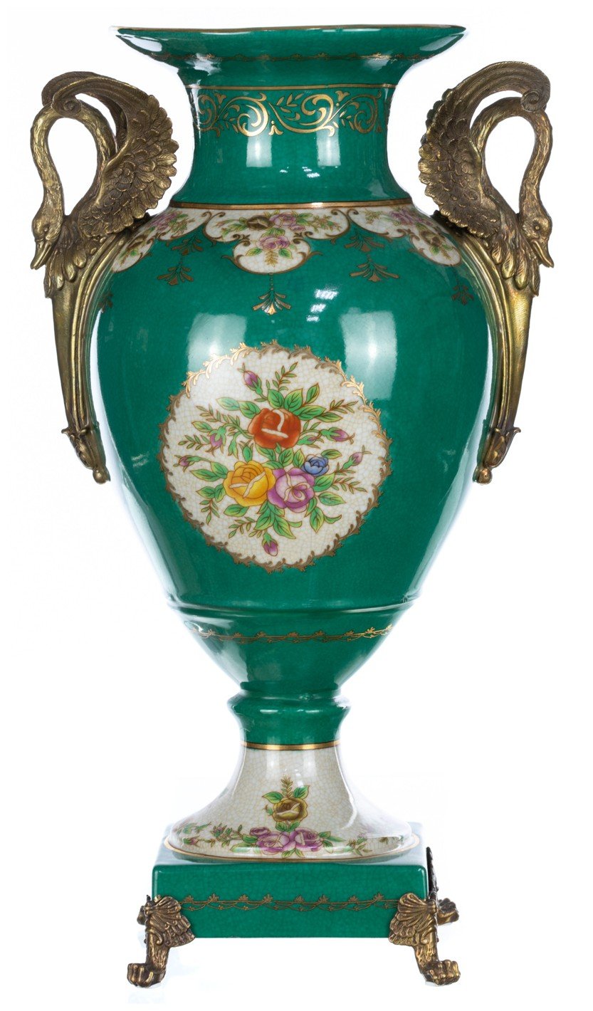 Гласар фарфор с бронзой