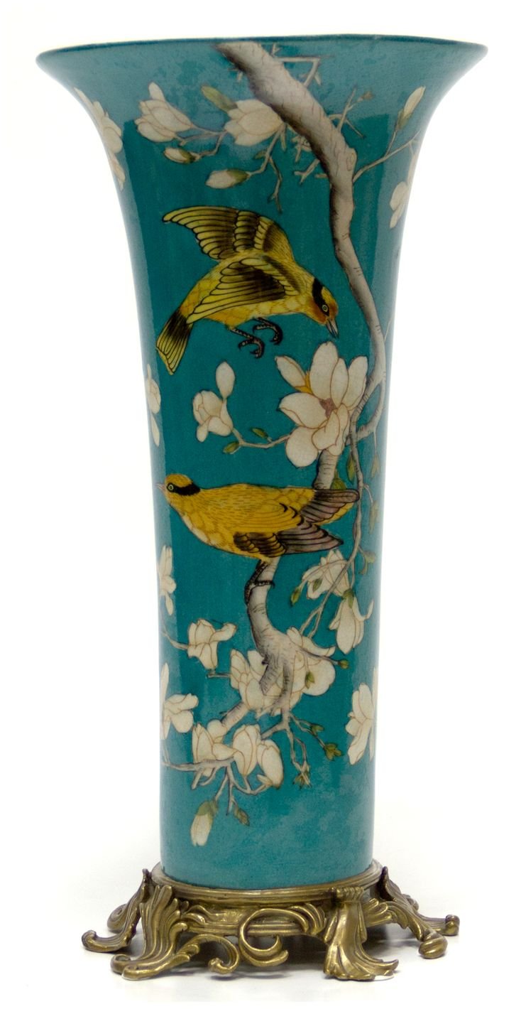 Гласар фарфор с бронзой