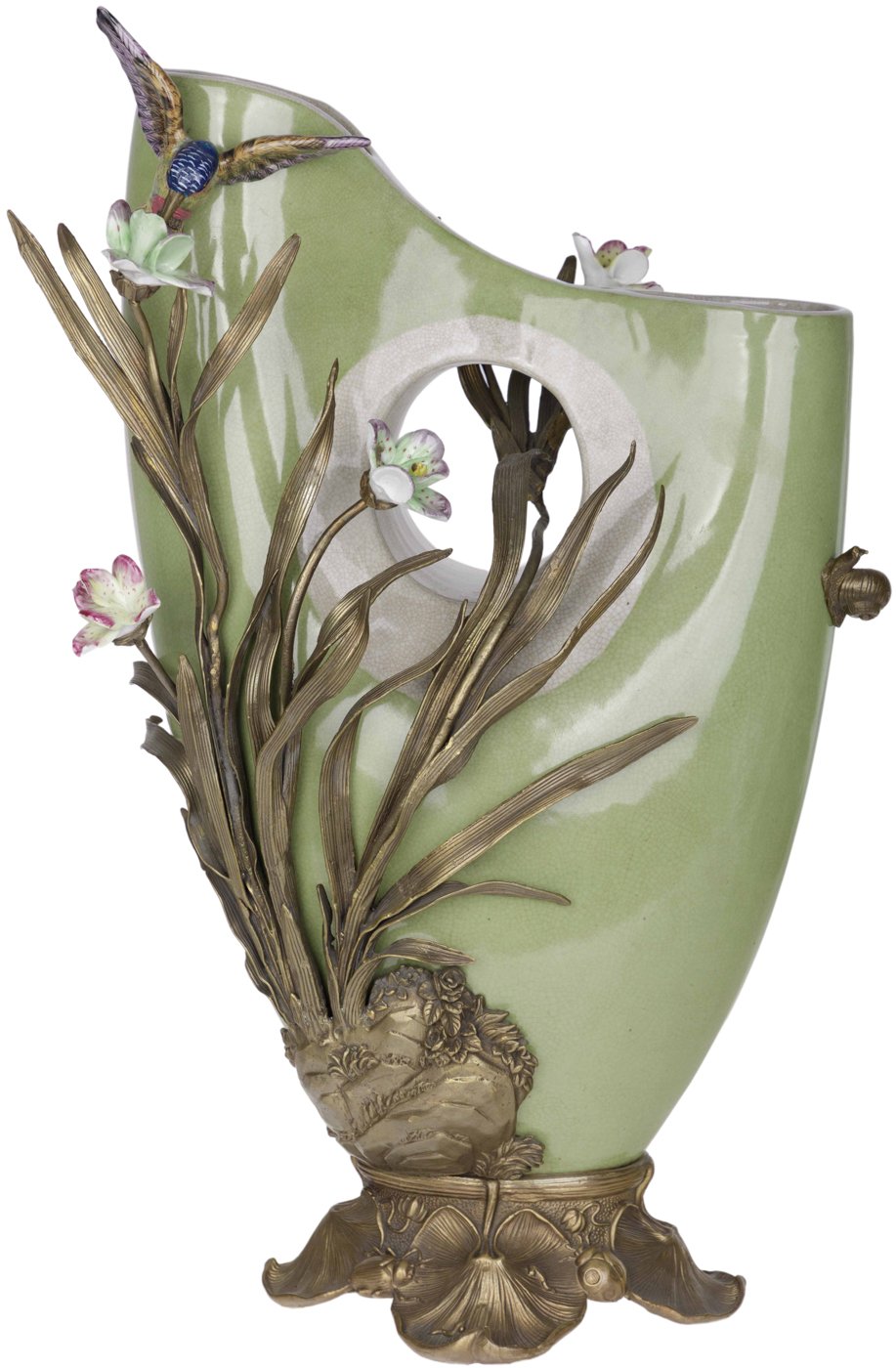 Гласар фарфор с бронзой