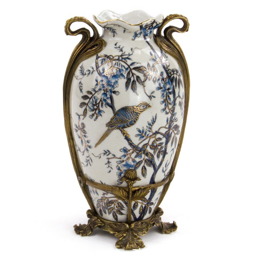 Ваза фарфоровая Glasar с павлином