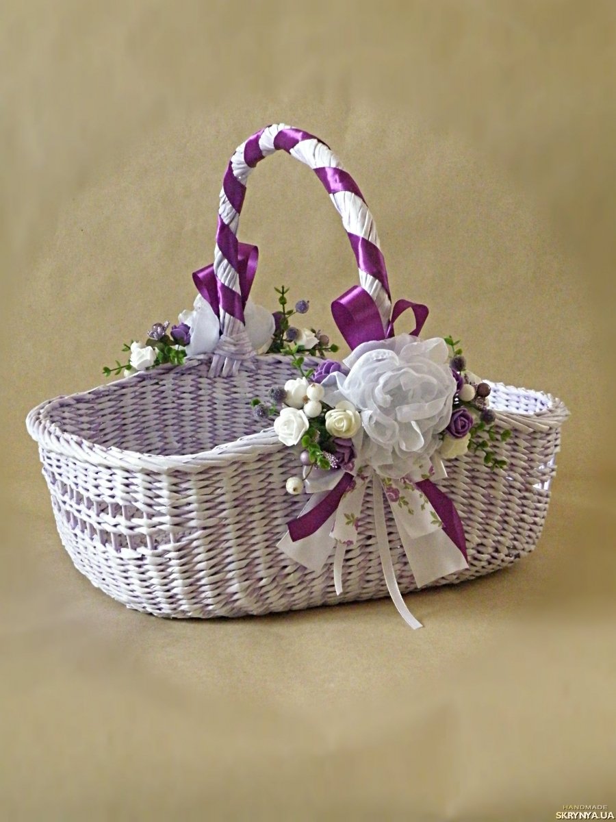 Корзина из газетной лозы