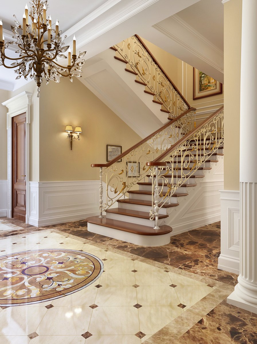 Лестница из мрамора Арабескато