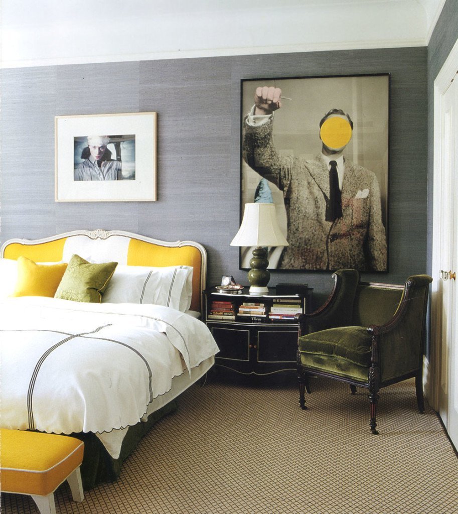 Спальня в горчичных тонах