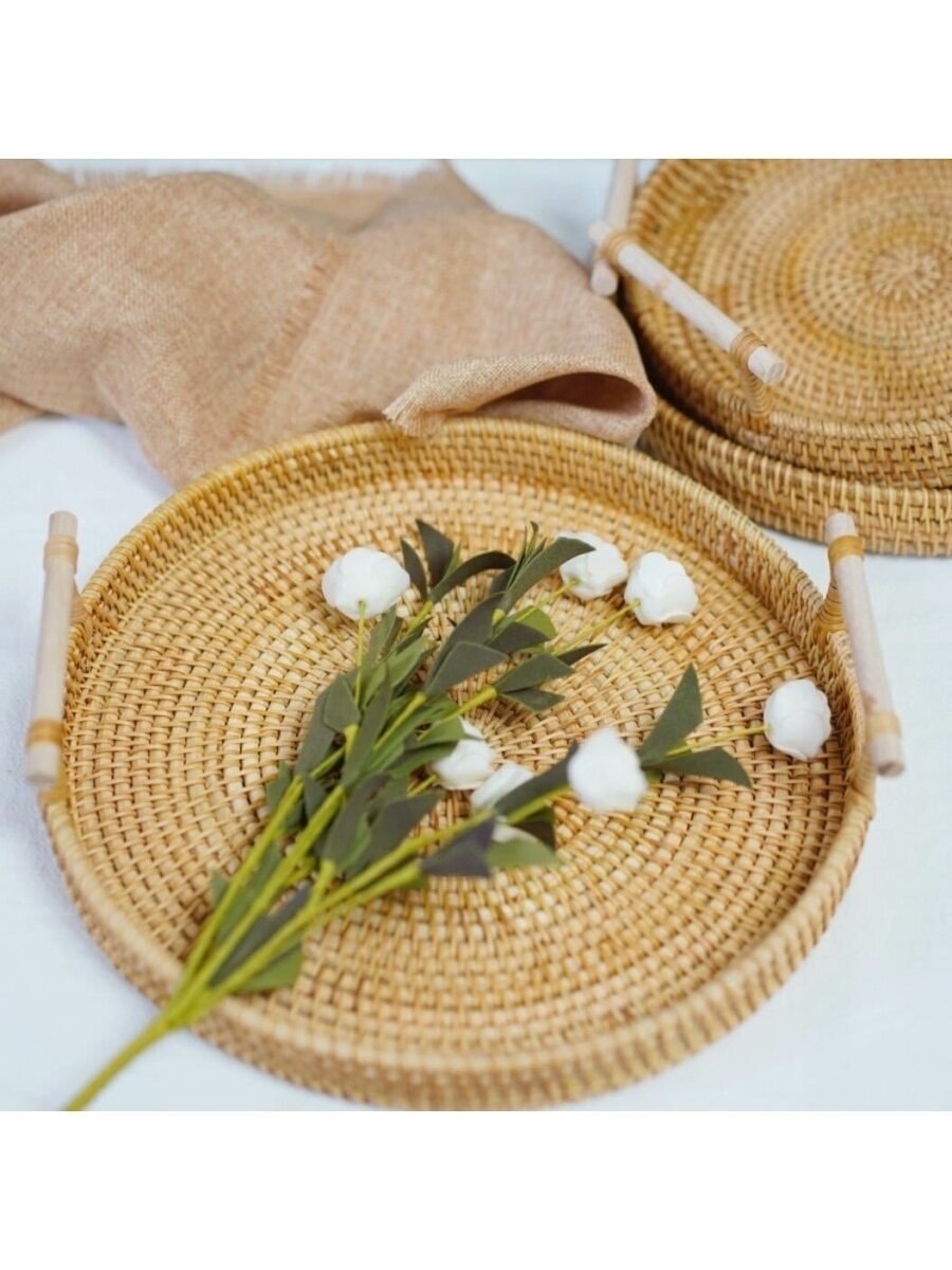 Поднос из ротанга икеа