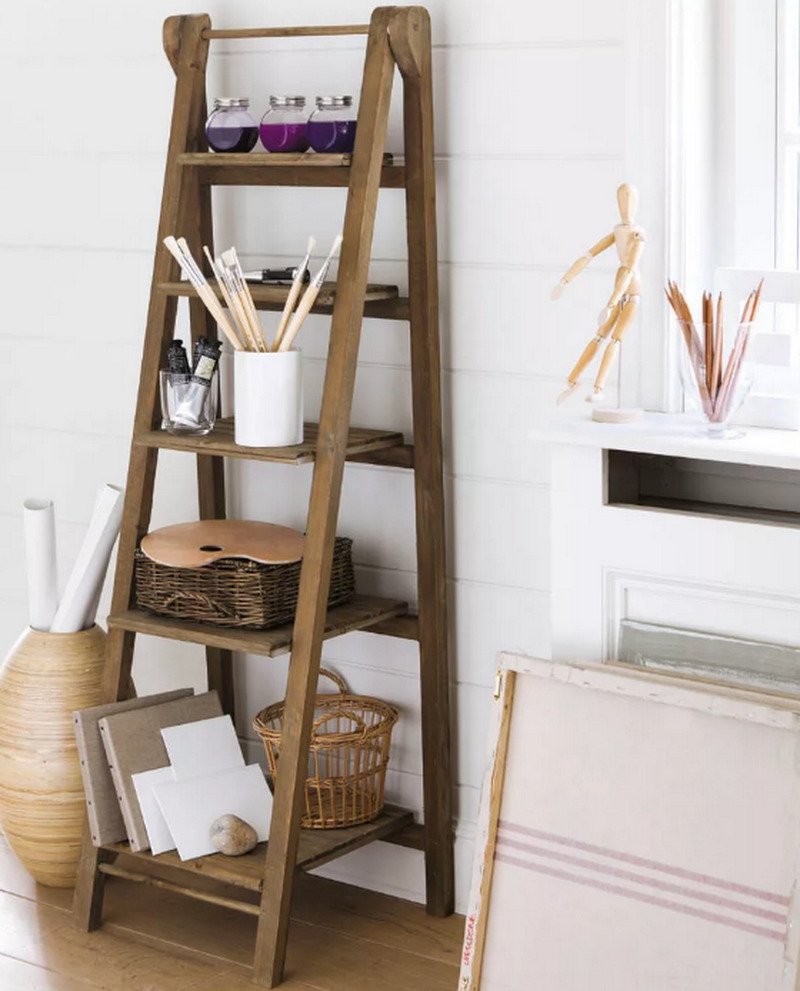 Этажерка для ванной напольная деревянная