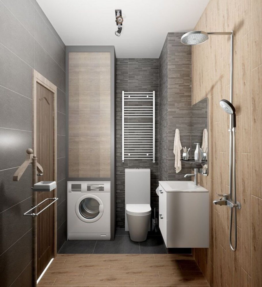 Маленькая ванная комната с душевой кабиной