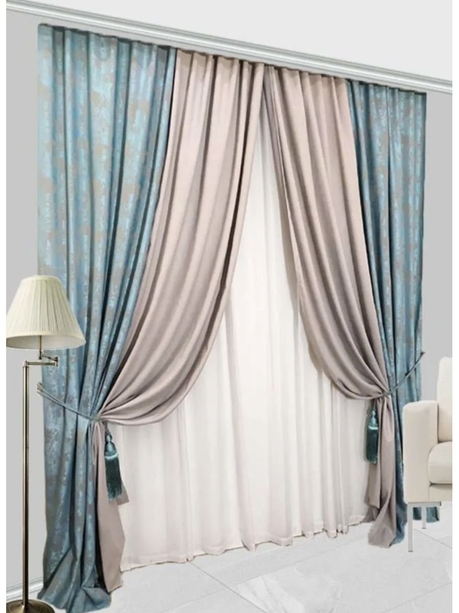 Штора "канвас" бирюзовый