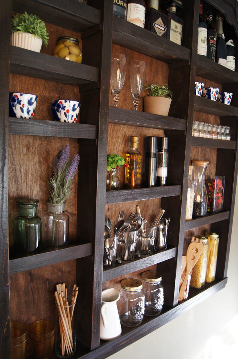 Стеллаж на стену на кухню