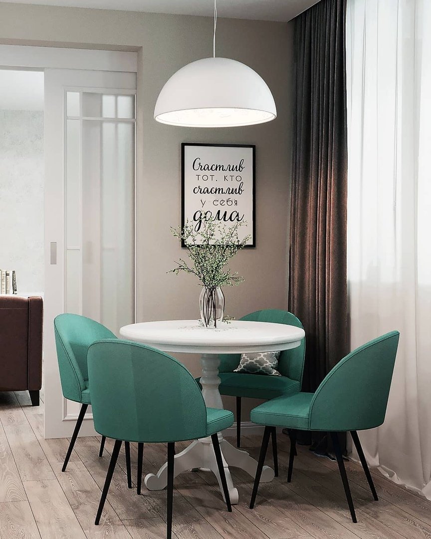 Интерьер с зелеными акцентами