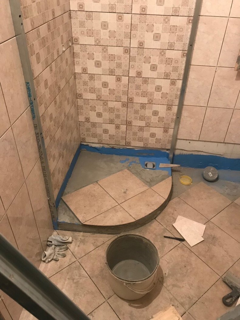 Для душевой кабины под плитку