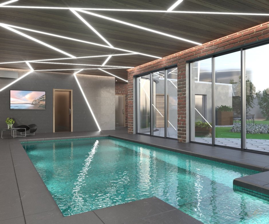 Срубовая баня с бассейном