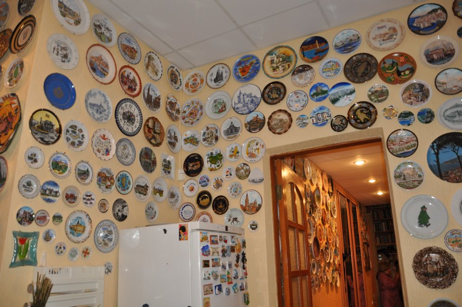 Тарелка декор бетон растения