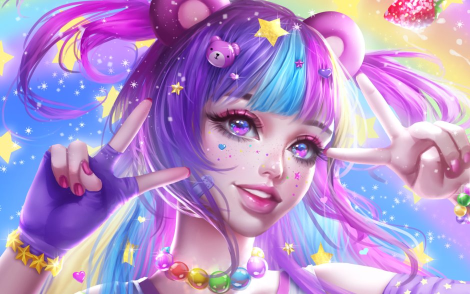 Радужная девушка