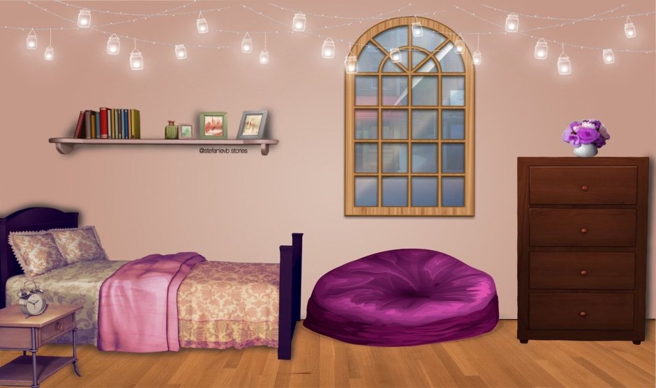 Гирлянда в спальне