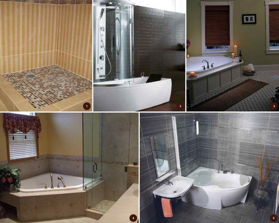 Ванная с поддоном и шторкой