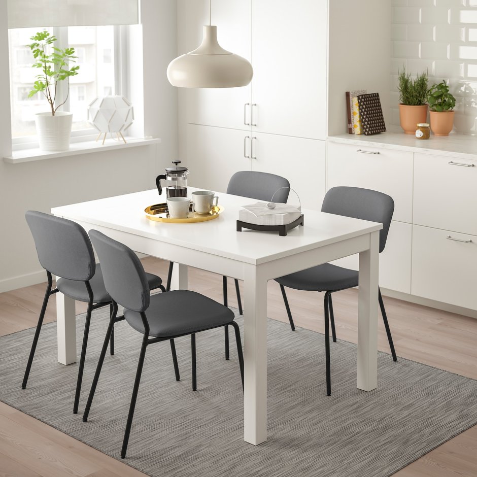 Серый стол икеа обеденный ланеберг