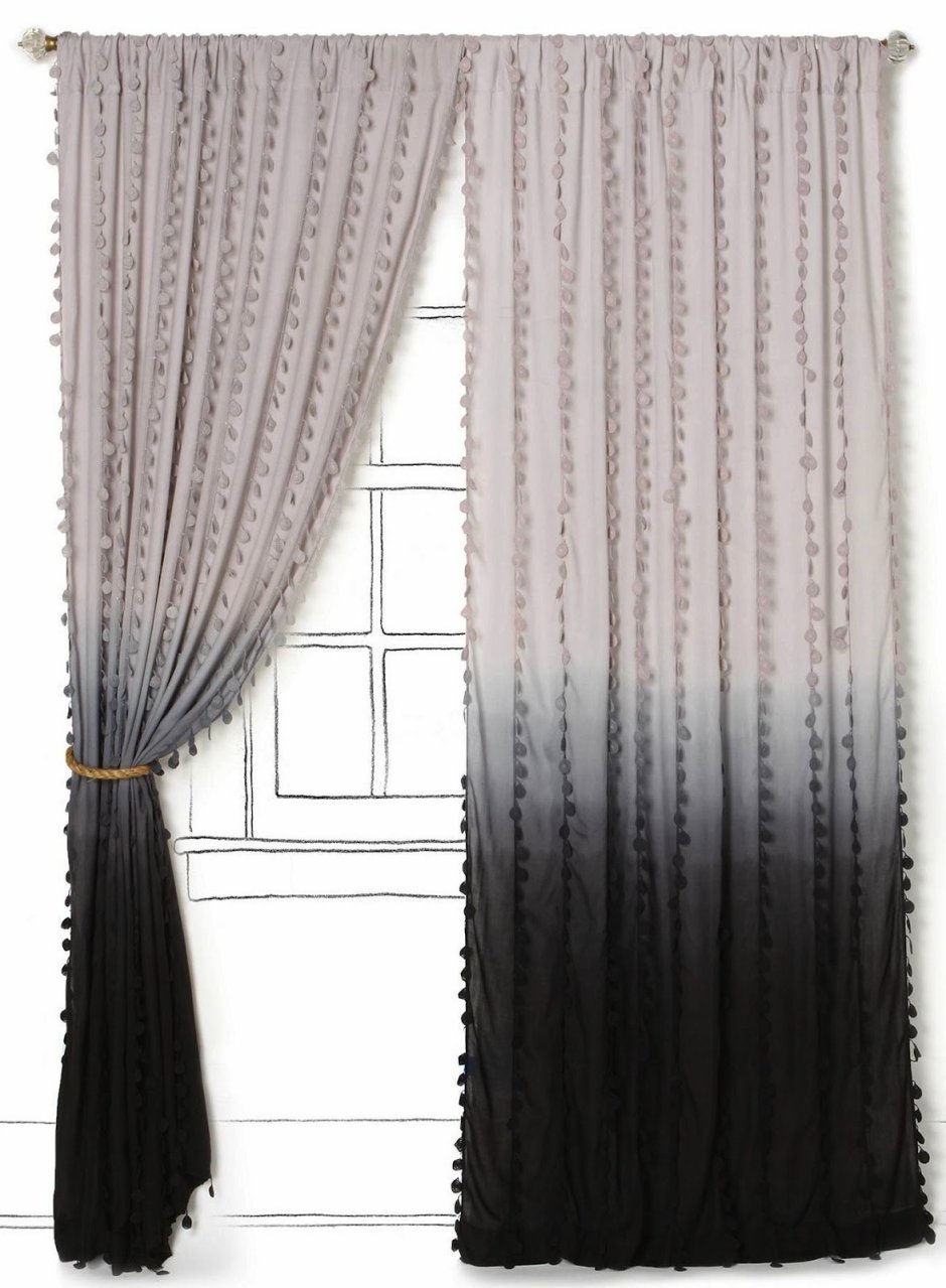 Тюль омбре черный