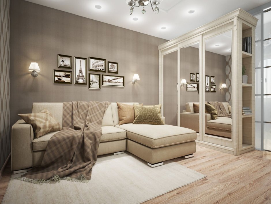 Спальня гостиная с диваном