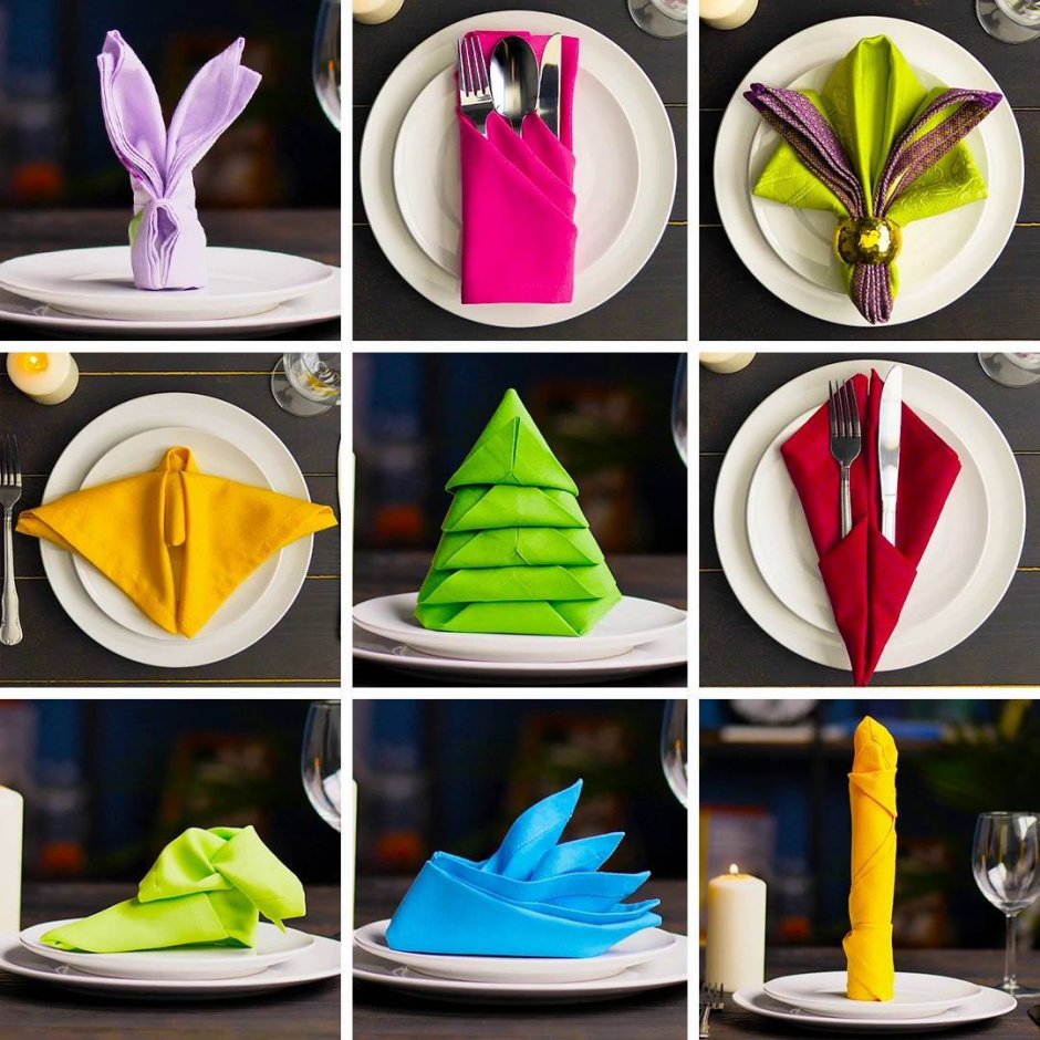 Сервировка салфеток в салфетницу