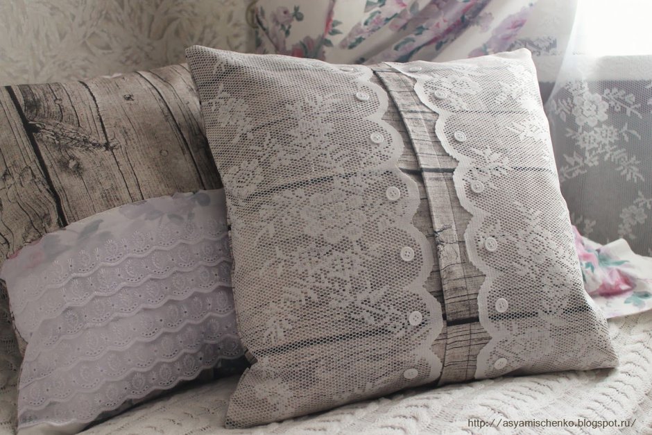 Декоративные подушки из Мешковины