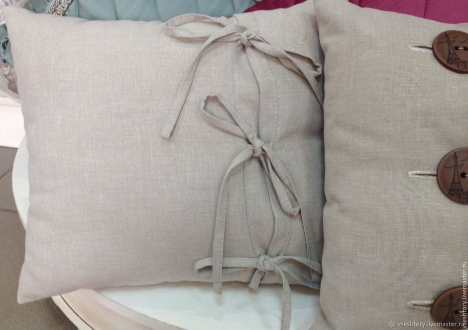 Льняные декоративные подушки