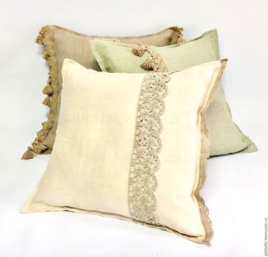 Декоративные подушки из льна