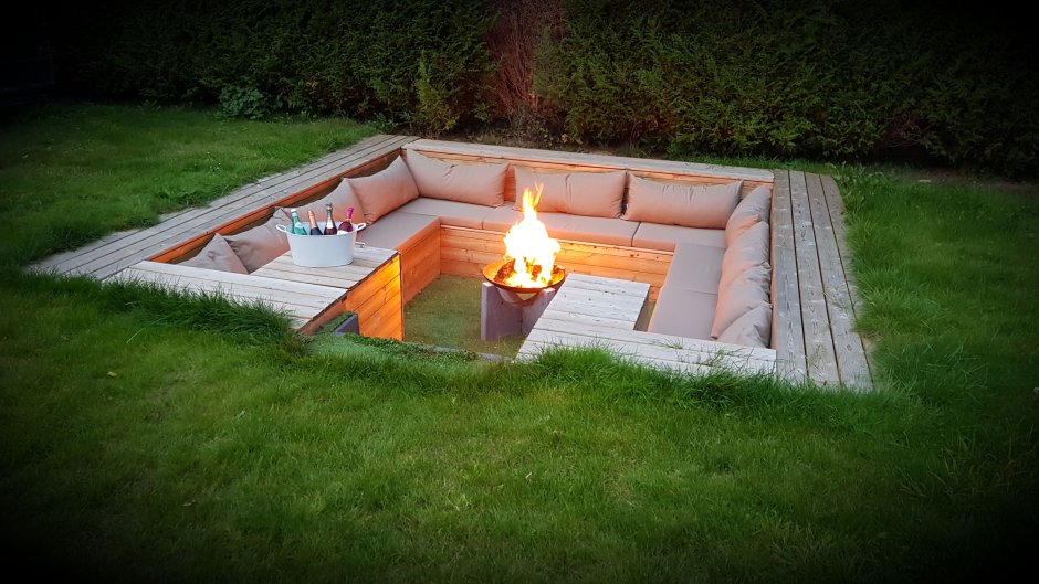 Беседка с кострищем