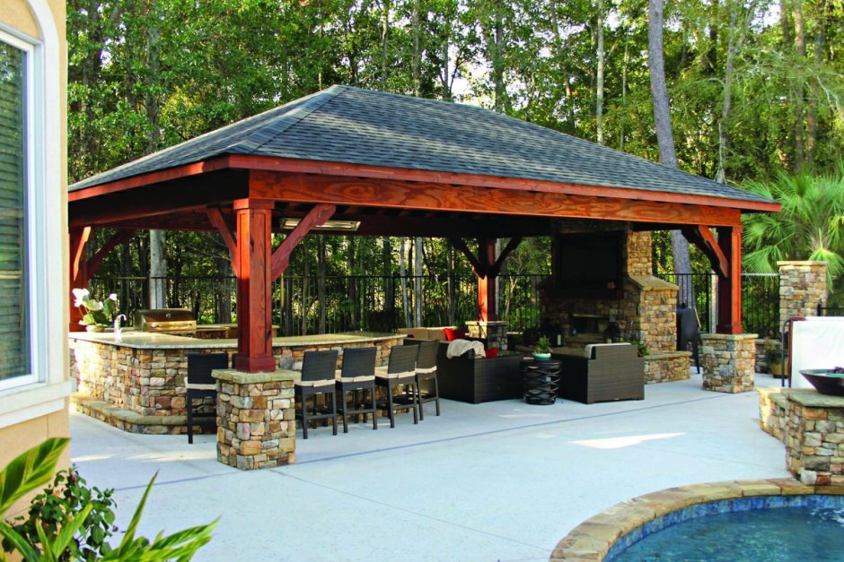 Беседки патио зона с мангалом