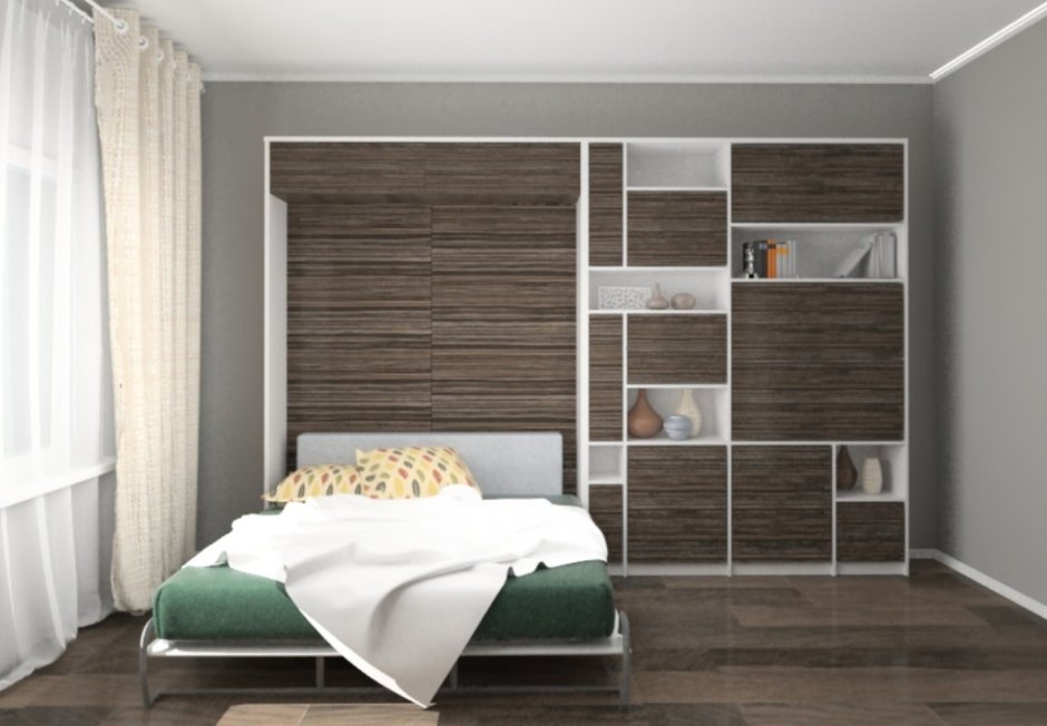 Встроенный шкаф с кроватью
